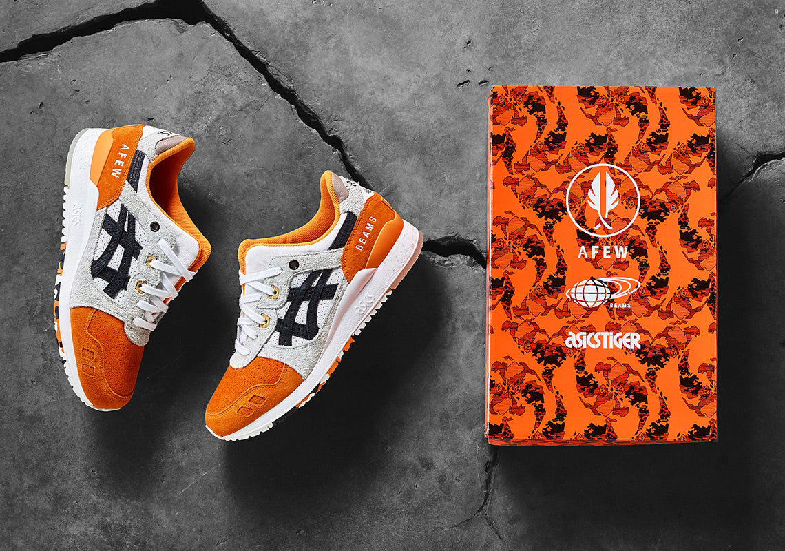 靴 AFEW BEAMS ASICSTIGER GELLYTE3 ORANGEKOI AFEW X BEAMS X ASICS 