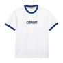 Carhartt WIP S/S Connection Script Ringer T-Shirt White/Wolfsbane