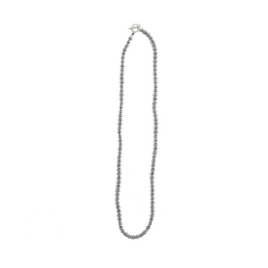 Mikia Hematite Roundel Stone Necklace Hematite 203-M-008101-01
