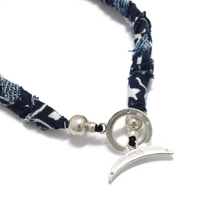 Mikia Vintage Denim/Bandana Bracelet Navy