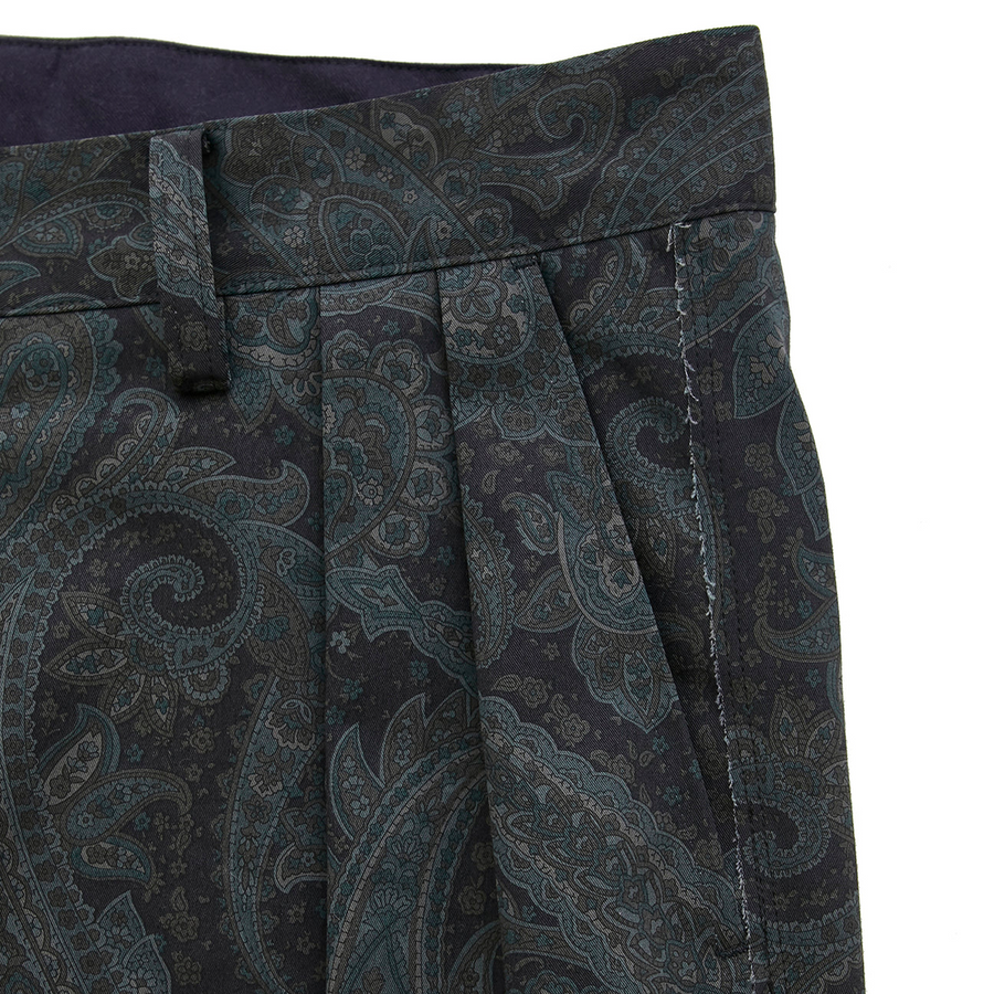 Magic Stick Diversity Trousers Navy Printed Paisley 23AW-MS9-019