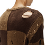 Song For The Mute Checkered Oversized Sweater Taupe / Brown