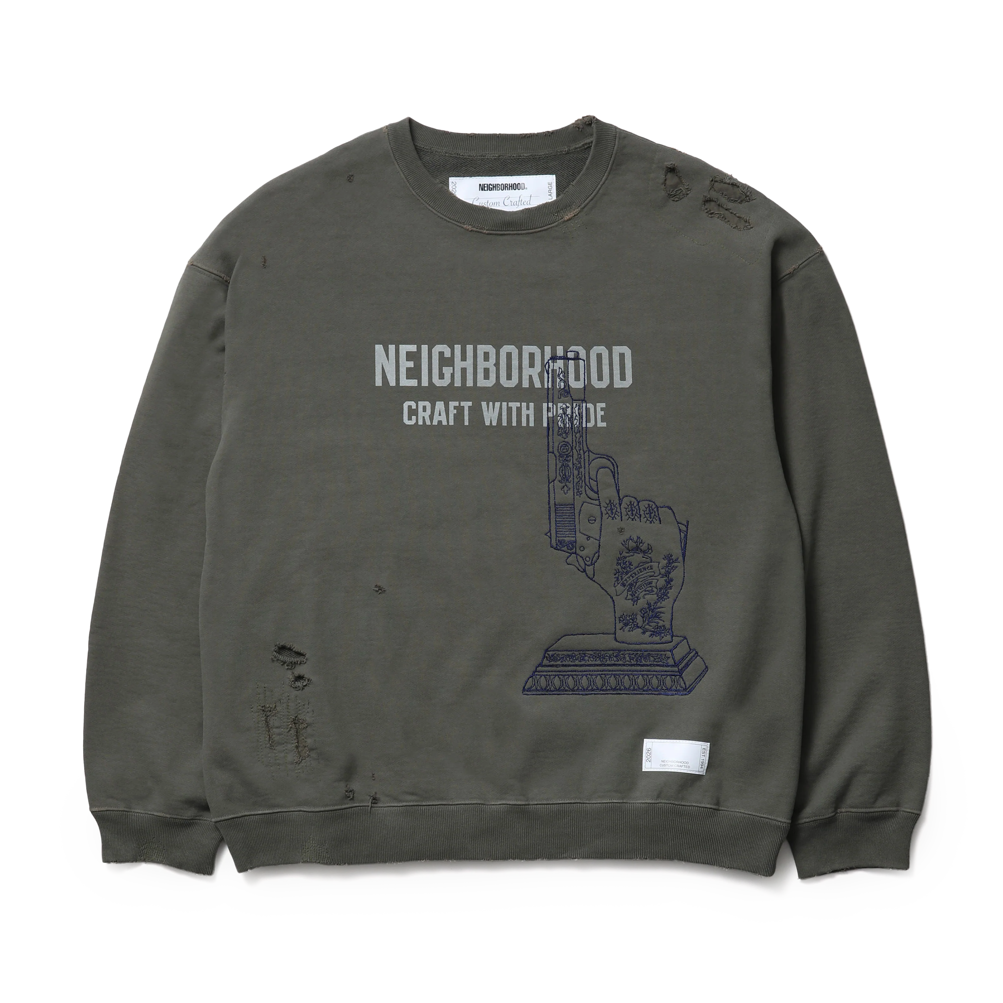 Neighborhood Savage Sweat Shirt L/S Olive Drab – Laced