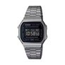 Casio | Vintage Digital | Black Face/Gun Metal Grey Stainless Steel Band | A168WGG-1B