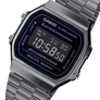 Casio | Vintage Digital | Black Face/Gun Metal Grey Stainless Steel Band | A168WGG-1B