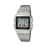 Casio Gents Digital Silver Watch/Black Trim/Stainless Steel Band A500WA-1DF