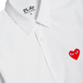 Comme Des Garcons Play Shirt Red Emblem White AX-B002-051