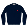 Comme Des Garcons Play Sweater Red Emblem Navy AX-N002-051