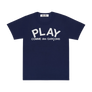 Comme Des Garcons PLAY T-Shirt Logo Print Play Logo Navy AX-T176-051