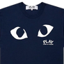 Comme Des Garcons Play T-Shirt Play Logo Print Navy AX-T178-051