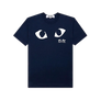 Comme Des Garcons Play T-Shirt Play Logo Print Navy AX-T178-051