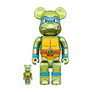 Medicom Toy Be@rbrick | TMNT Leonardo Chrome | 400% & 100% Set | MBBLEONCHR400