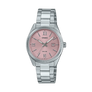 Casio Ladies Analogue Pink Face S/Steel Band LTP1302DD-4A1