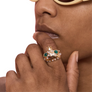 Collina Strada Frog Prince Ring Emerald Gold Freckles