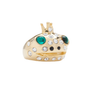 Collina Strada Frog Prince Ring Emerald Gold Freckles