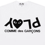 Comme Des Garcons Play T-Shirt Play Logo Print White AX-T068-051