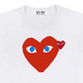 Comme Des Garcons Play T-Shirt Red Emblem White AX-T086-051