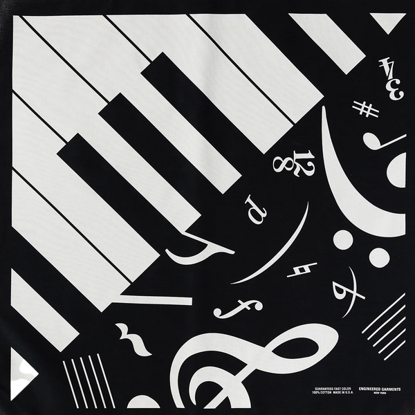 Engineered Garments Printed Bandana Black Piano – Laced