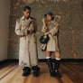 Feng Chen Wang Deconstruction Printed Trench Coat Khaki