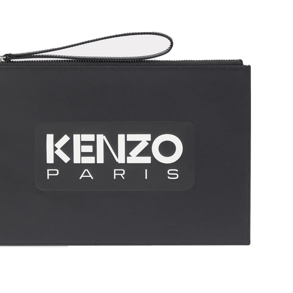 Kenzo Emboss Leather Pouch Large Black – Laced