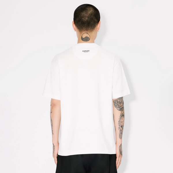 ★KENZO★ GATS HAPPY TIGER HALF SLEEVE T-SHIRT OFF WHITE FF5 Kenzo Gots Kenzo Happy Tiger Embroidered Classic T-Shirt Off