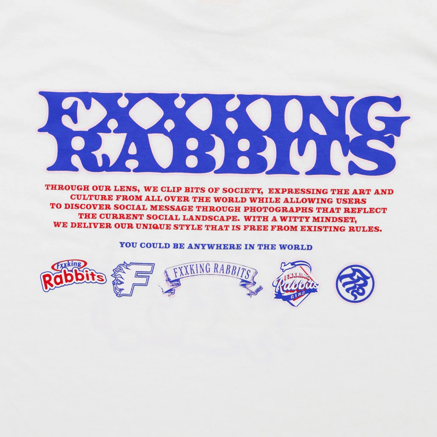 Fxxking Rabbits Playing Rabbits Long Sleeve T-shirt White FRC2519