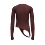 Feng Chen Wang Women's Deconstructed Knit Logo Top Red Brown