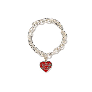 Human Made Heart Silver Bracelet Red HM27GD077