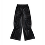 Low Classic Women's Shirring Volume Leather Pants Black