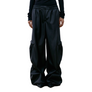 Low Classic Women's Shirring Volume Leather Pants Black