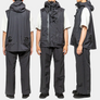 Meanswhile Air Circulation System Rain Jacket Off Black
