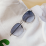Monokel Eyewear Otis Silver w/ Gradient Blue Lens