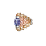 Needles Needles x Tie A Knot Square Crystal Beads Ring Blue/Clear Beige