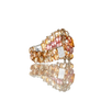 Needles Needles x Tie A Knot Square Crystal Beads Ring J-Brown/Clear Beige