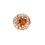 Needles Needles x Tie A Knot Square Crystal Beads Ring J-Brown/Clear Beige