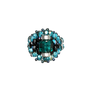 Needles Needles x Tie A Knot Square Crystal Beads Ring K-Green/Blue