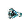 Needles Needles x Tie A Knot Square Crystal Beads Ring K-Green/Blue