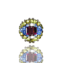 Needles Needles x Tie A Knot Square Crystal Beads Ring Purple/Olive