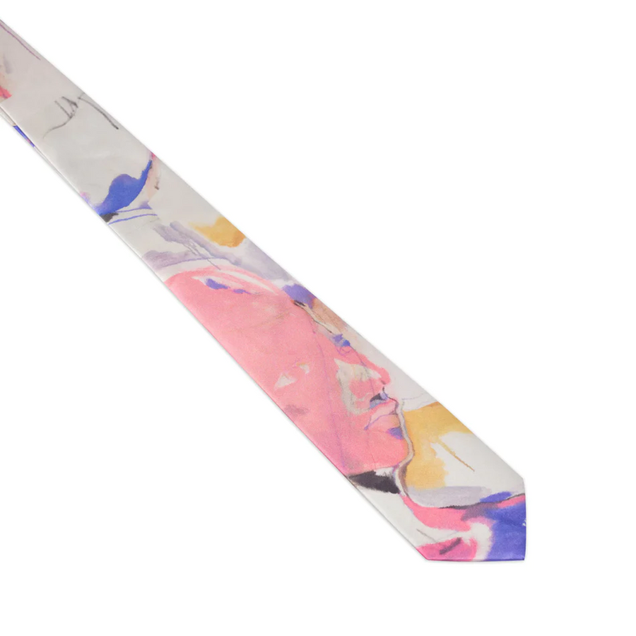 Kidsuper Painted-Printed Silk Tie Multi