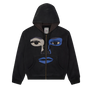 Kidsuper Patchwork Face Heavyweight Zip Up Hoodie Black