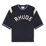 R H U D E Logo Lightning Ringer Tee Navy/White RHPF25TT01729