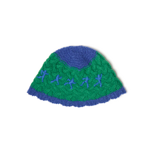 Kidsuper Running Man Crochet Hat Green/Blue