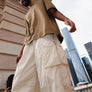 Ten c Pantalone Cargo Tasconato Bianco Garza