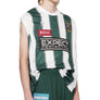 Martine Rose Twist Sleeve Football Top White Green Stripe