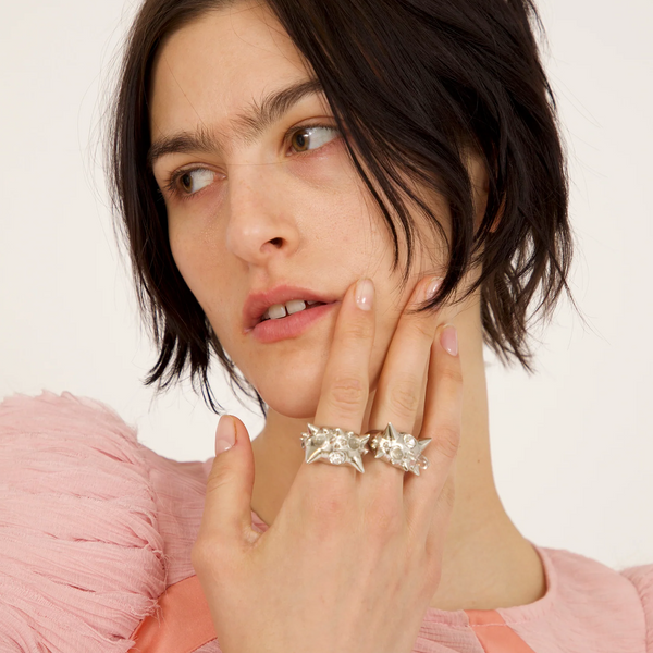【関税込み】Collina Strada シルバー Alien リング Collina Strada Alien Ring Silver Clear – Laced