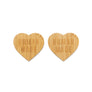 Human Made Heart Bamboo Coaster Set 2P Beige HM29GD084