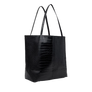 Metalwood Metal Logo Stud Croc Tote Black