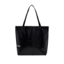 Metalwood Metal Logo Stud Croc Tote Black