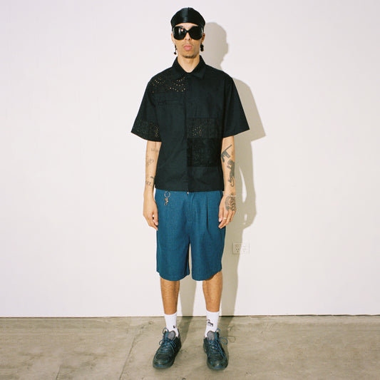 Jungles Jungles Lace Short Sleeve Button Up