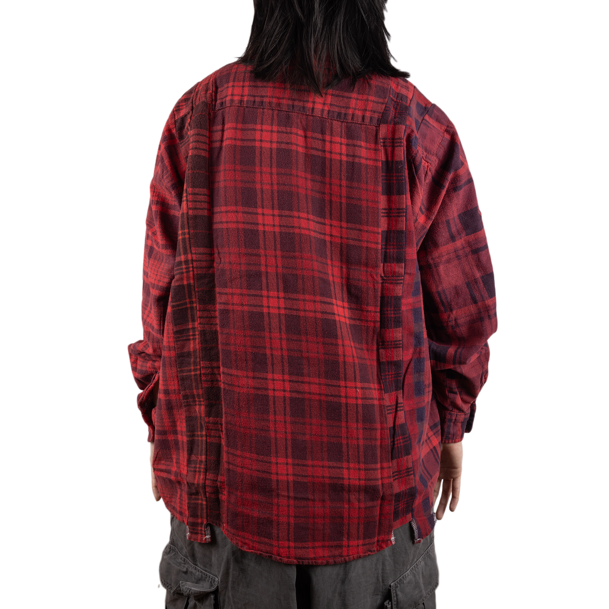 Needles Flannel Shirt 7 Cuts Shirt #5 Over Dye Red Medium